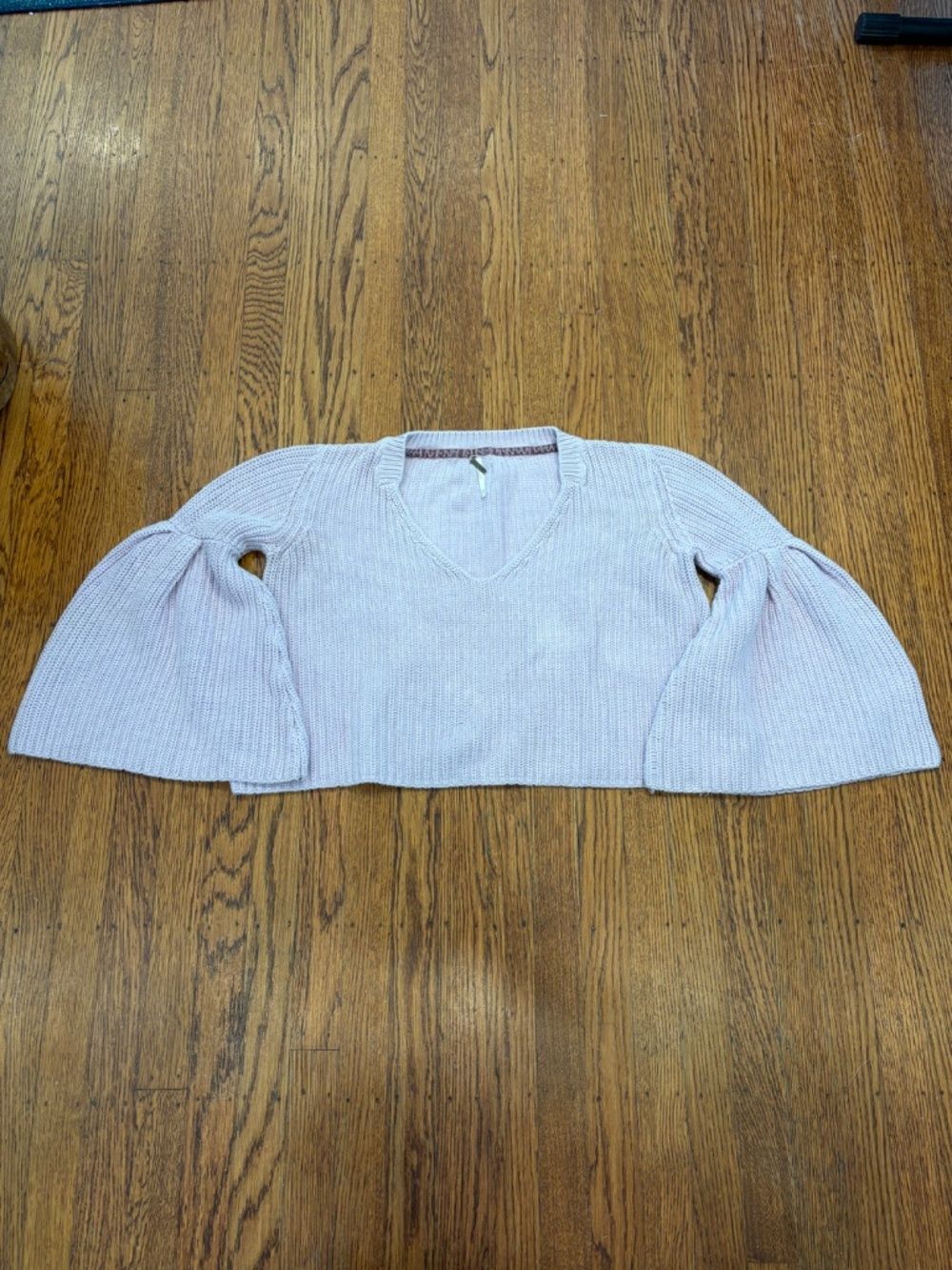 Free People Purple Cropped Sweater | 70s Boho Fairycore - Picture 2 of 8